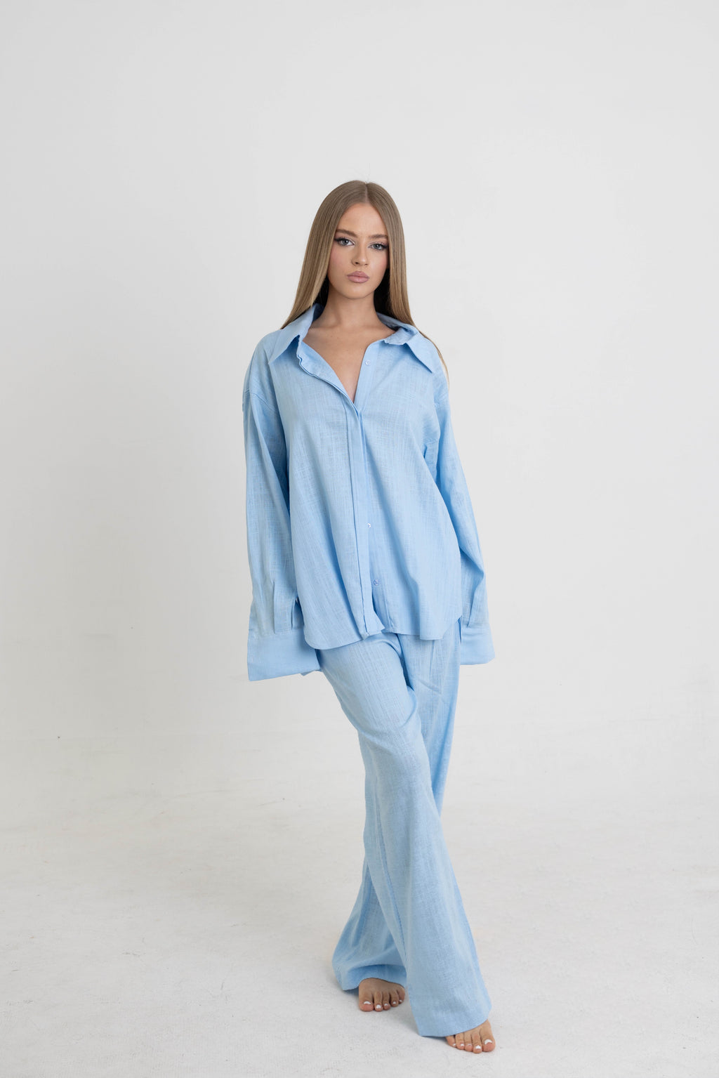 Azure Linen Set