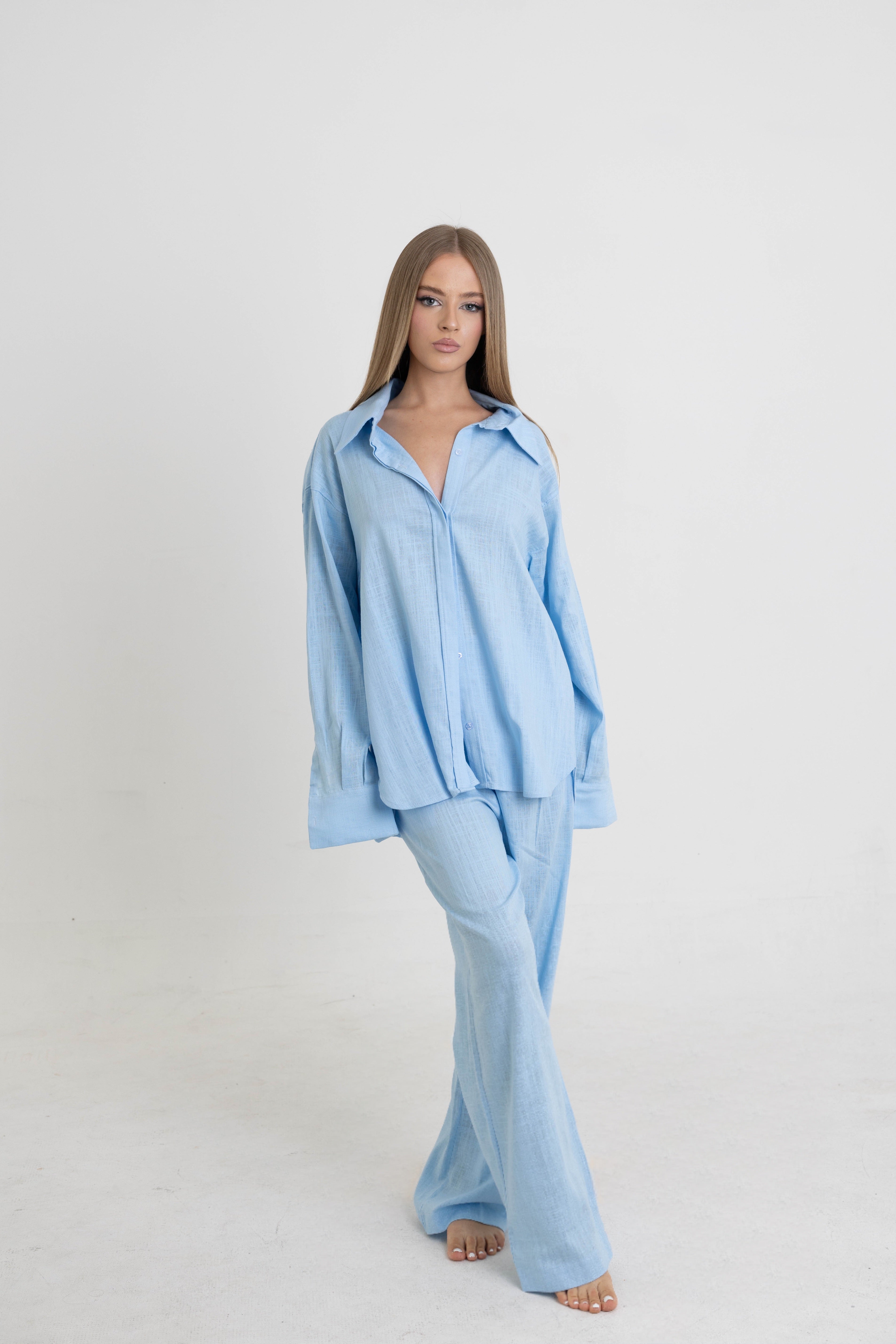 Azure Linen Set