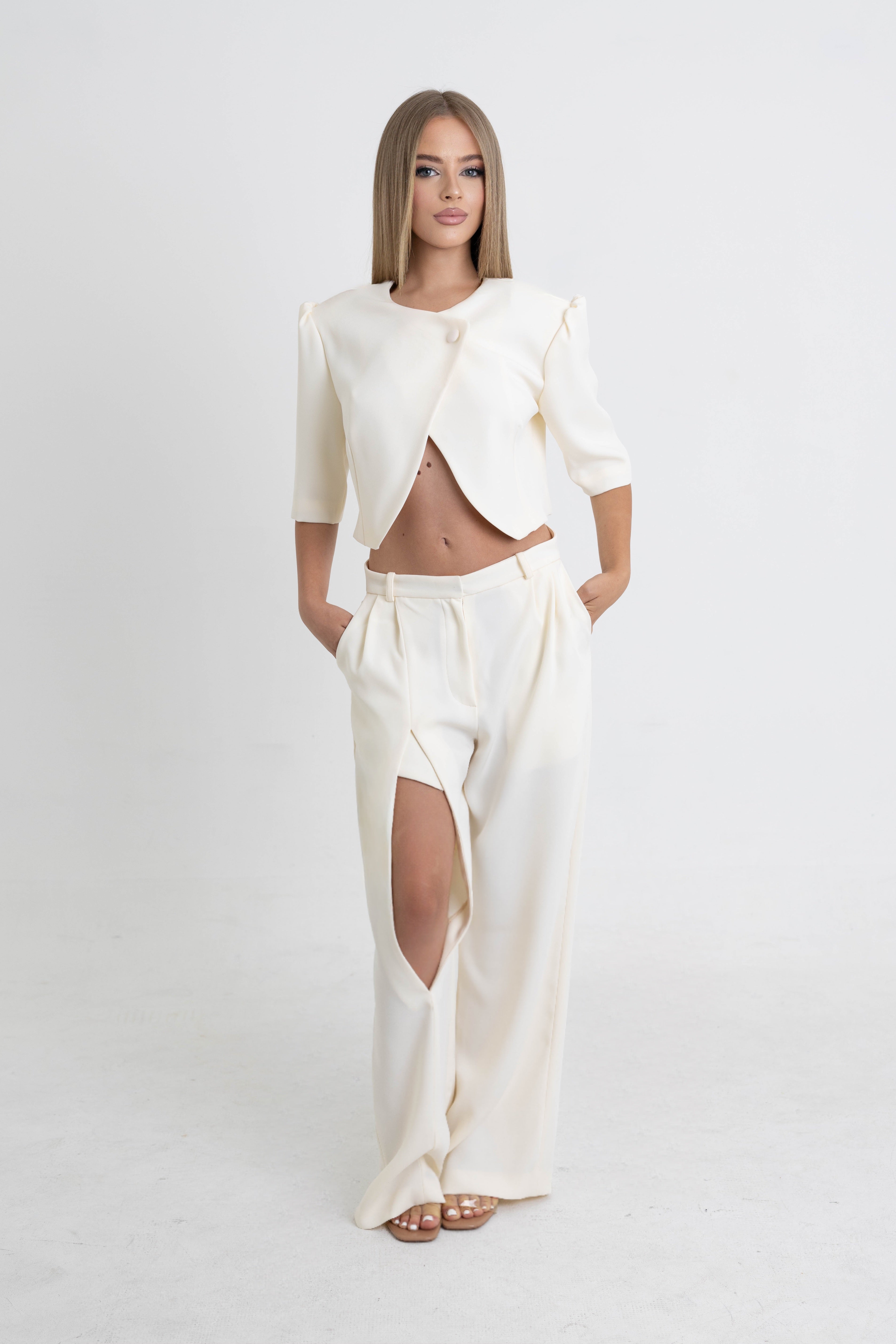 Pearl Cropped Blazer Set